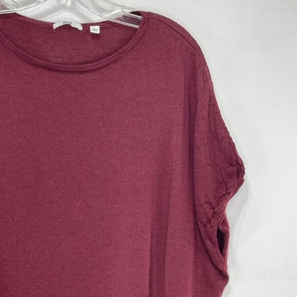 Uniqlo Wool Blend Women Knit Top Large Red Burgundy - Picture 15 of 16